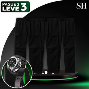 [Leve 3 Pague 2] Calça Urban em Algodão Nobre e Poliéster (Qualidade e Robustez Para o Dia a Dia!) +3BRINDES: Relógio Carteira e Cinto