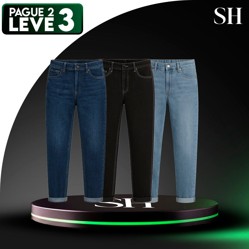 [Leve 3 Pague 2] Calça Masculina Bravur em Jeans e Poliéster (Bravura e Estilo Que Você Merece!)