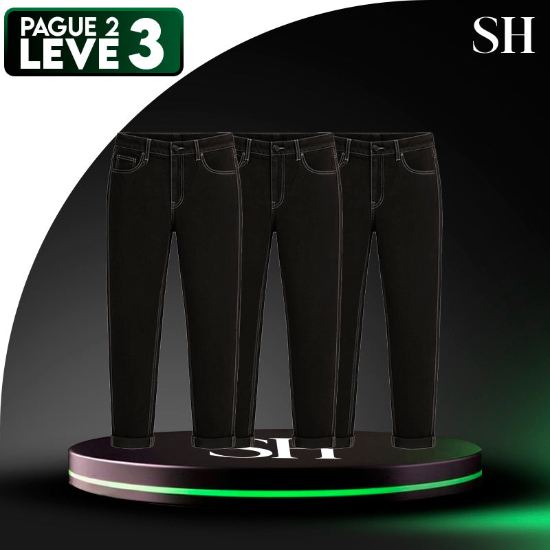 [Leve 3 Pague 2] Calça Masculina Bravur em Jeans e Poliéster (Bravura e Estilo Que Você Merece!)