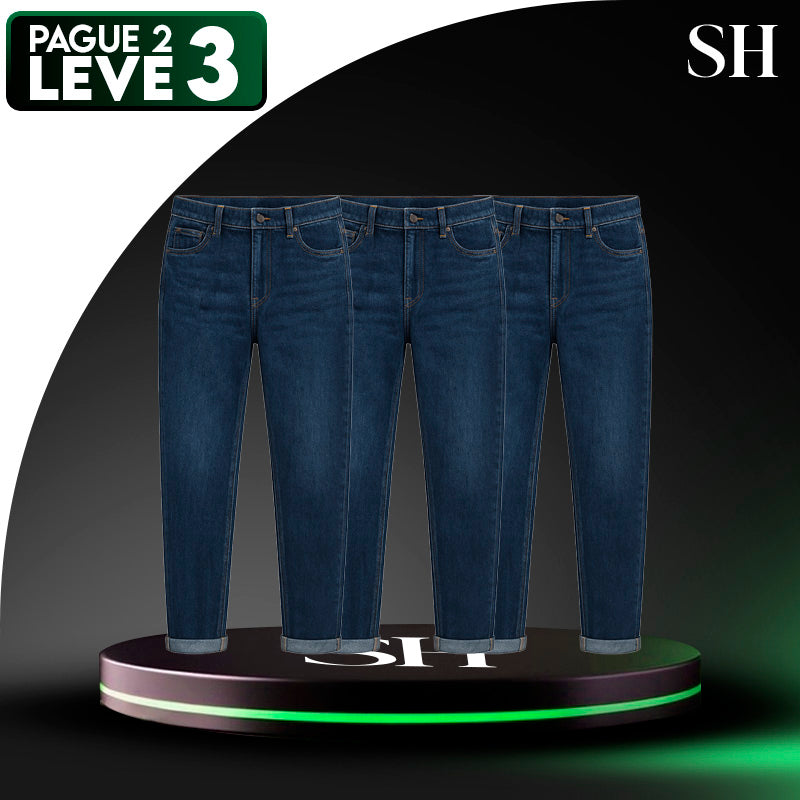 [Leve 3 Pague 2] Calça Masculina Bravur em Jeans e Poliéster (Bravura e Estilo Que Você Merece!)